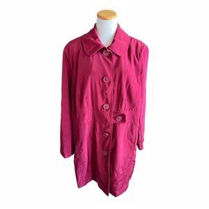 New Womens Merona Cranberry Longer Length Spring Jacket Coat - Sz 26W